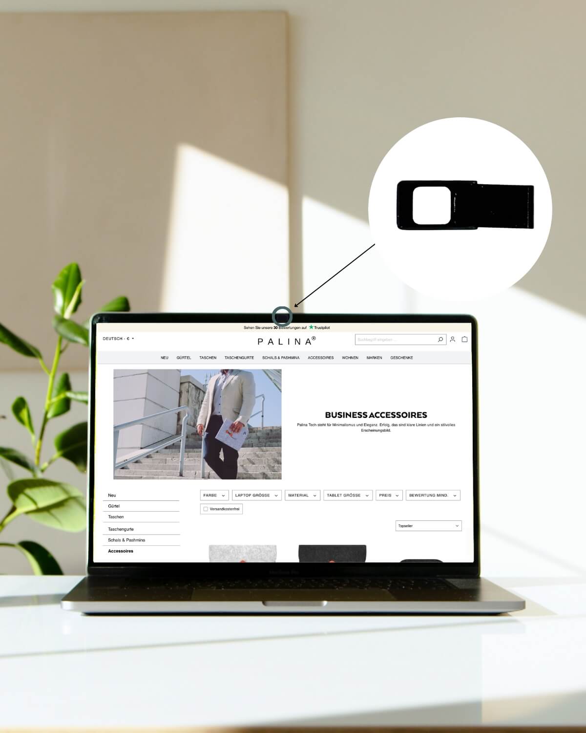 Webcam Abdeckung auf Tablet Schwarz